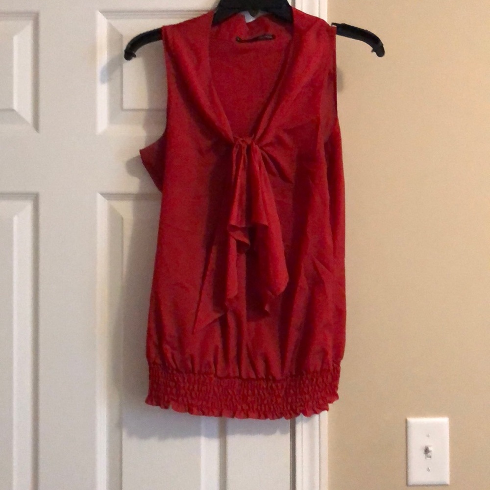 Red tank top blouse